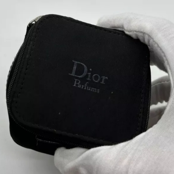 Dior Parfums Beauty Travel Case Makeup Bag/Pouch Shiny Black with Embossed Mini - Picture 1 of 8